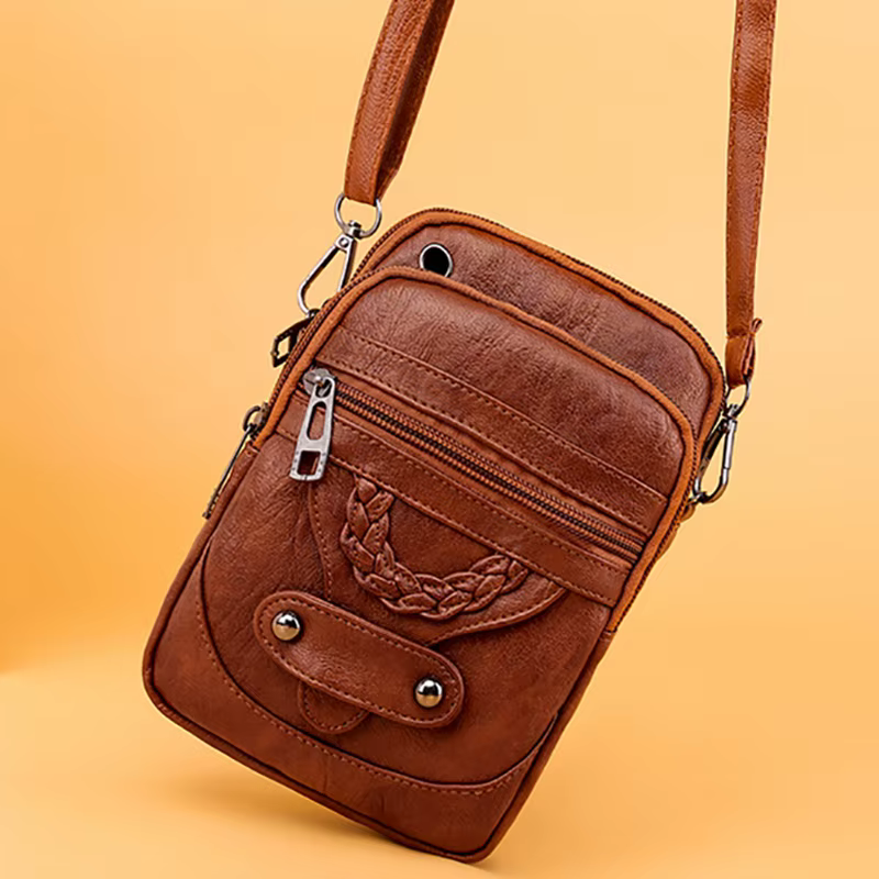 Sac à main vintage en cuir PU pour femmes