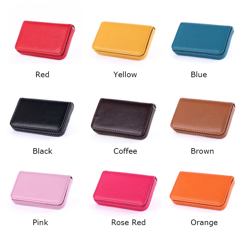 Porte-cartes de visite en cuir PU pour hommes et femmes