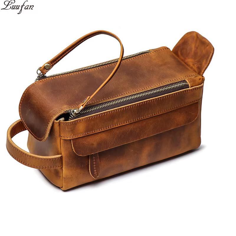 Pochette en cuir véritable