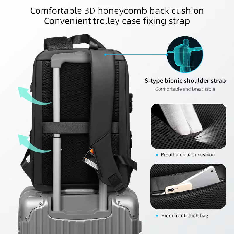 Fenruien marque sac à dos pour ordinateur portable Anti-vol étanche sacs à dos d'école USB charge hommes sac de voyage d'affaires sac à dos nouveau Design