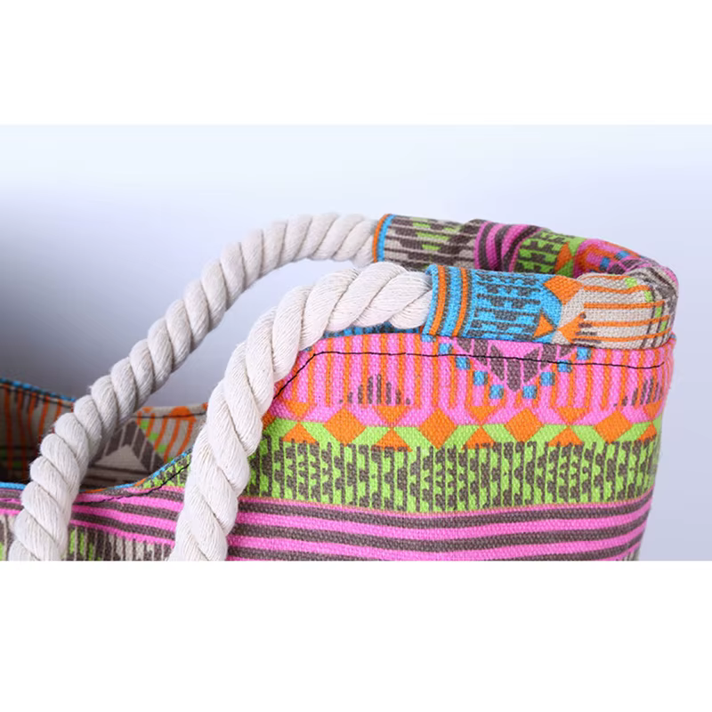 Sac à main en toile rayée pour femmes