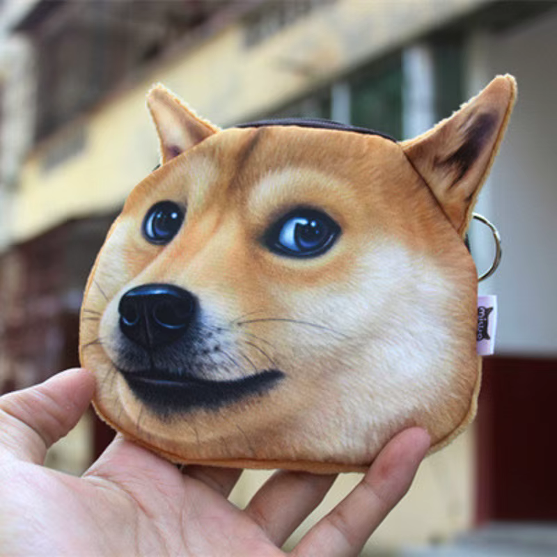 Nouveau dessin animé mignon Akita Husky chien porte-monnaie sac de rangement personnalité 3D Animal
