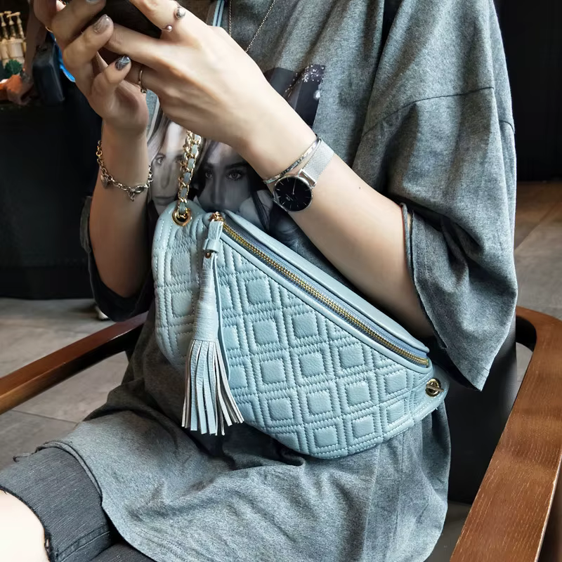 BRIGGS – sac banane en cuir véritable pour femmes