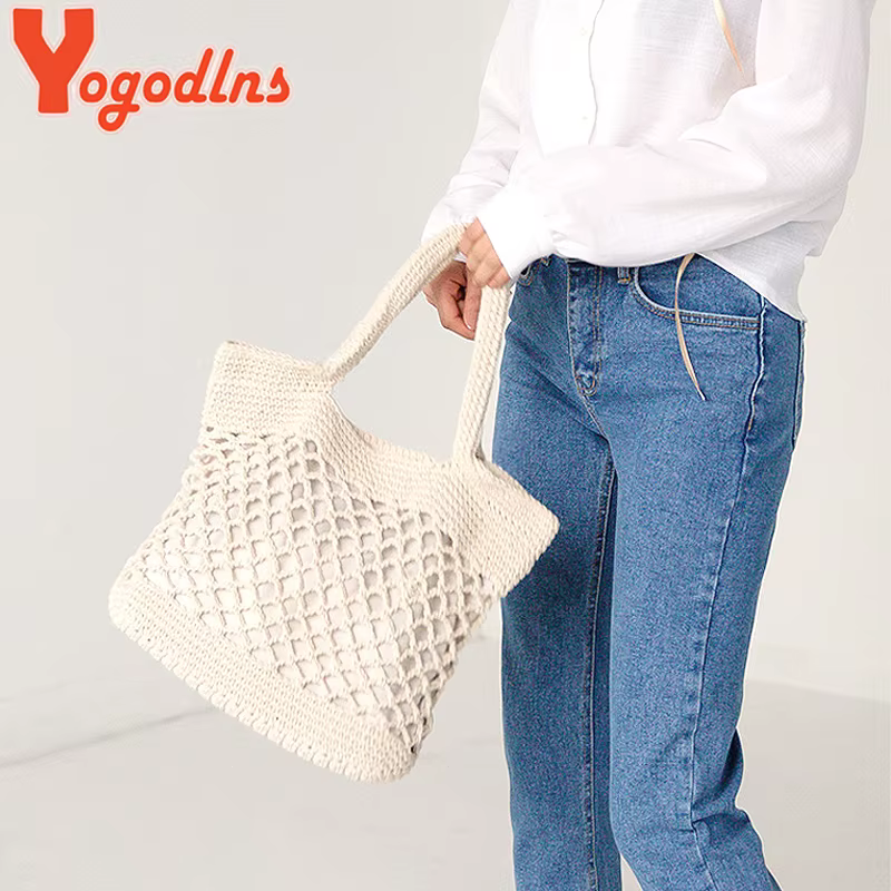 Sac à main de plage en crochet pour filles