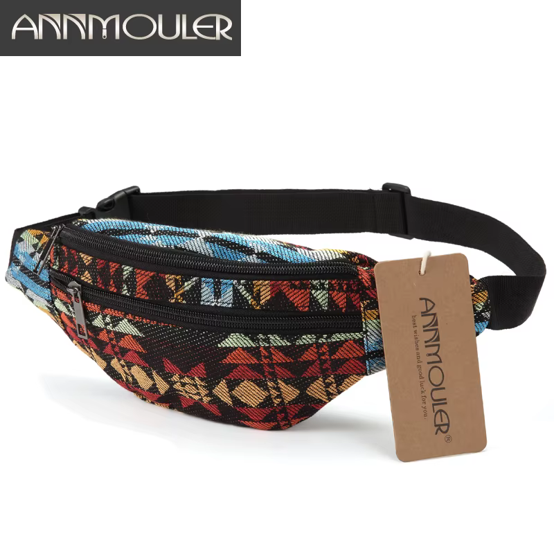 Annmouler nouvelles femmes Fanny Pack 8 couleurs tissu taille Packs Style bohème