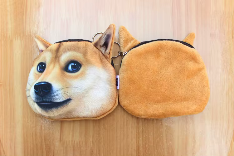 Nouveau dessin animé mignon Akita Husky chien porte-monnaie sac de rangement personnalité 3D Animal
