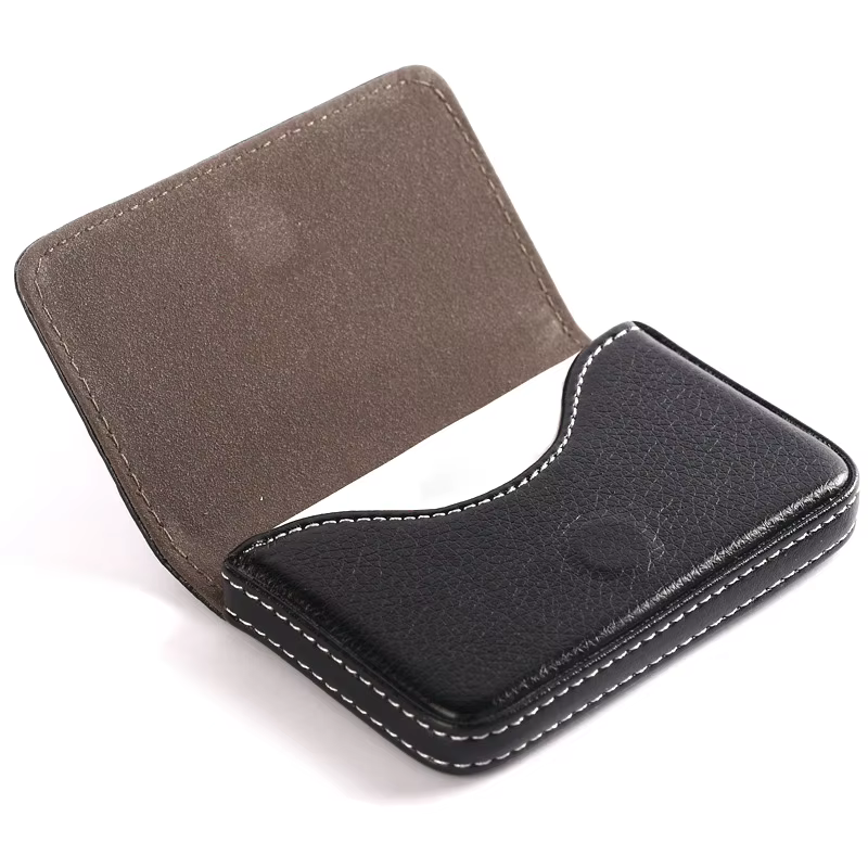 Porte-cartes de visite en cuir PU pour hommes et femmes