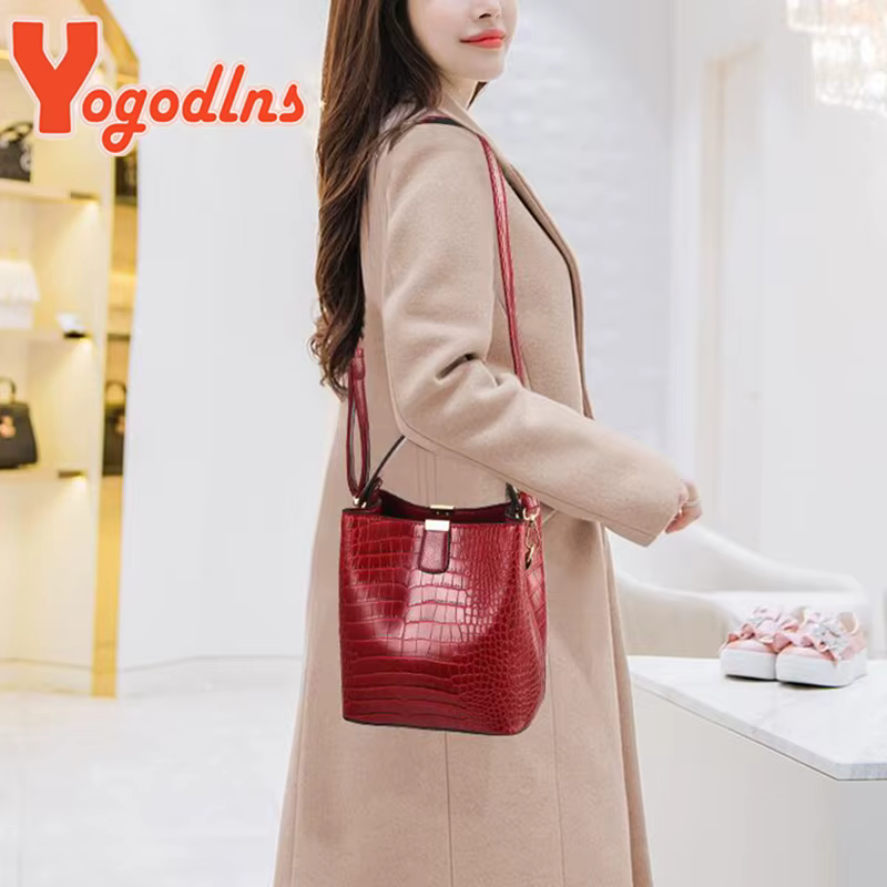 Yogodlns rétro Alligator seau sacs femmes Crocodile sac à main grande capacité sac à bandoulière nouveau sac