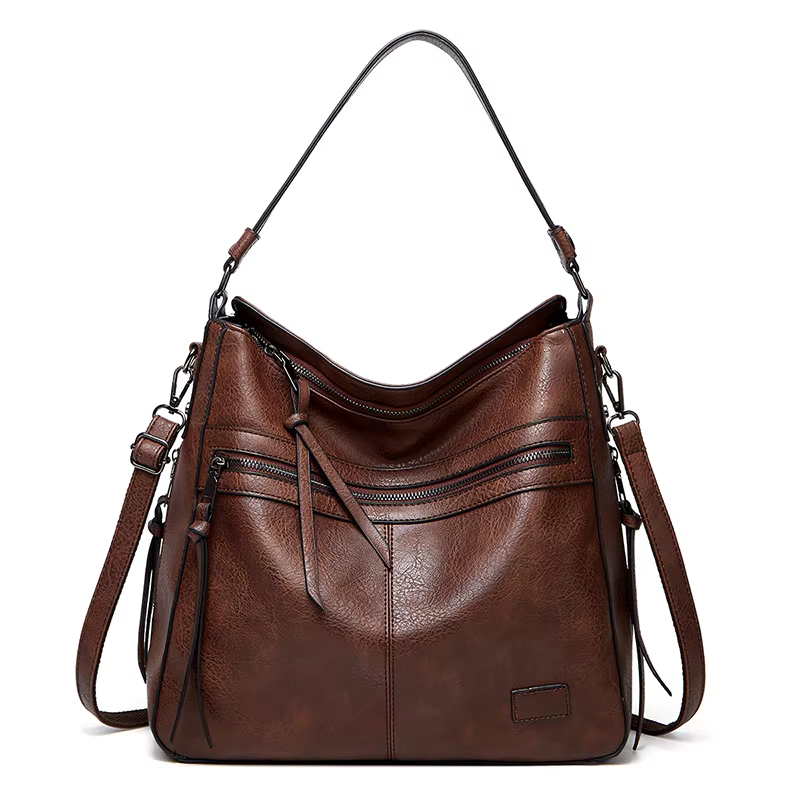Grand sac messager en cuir pour femme