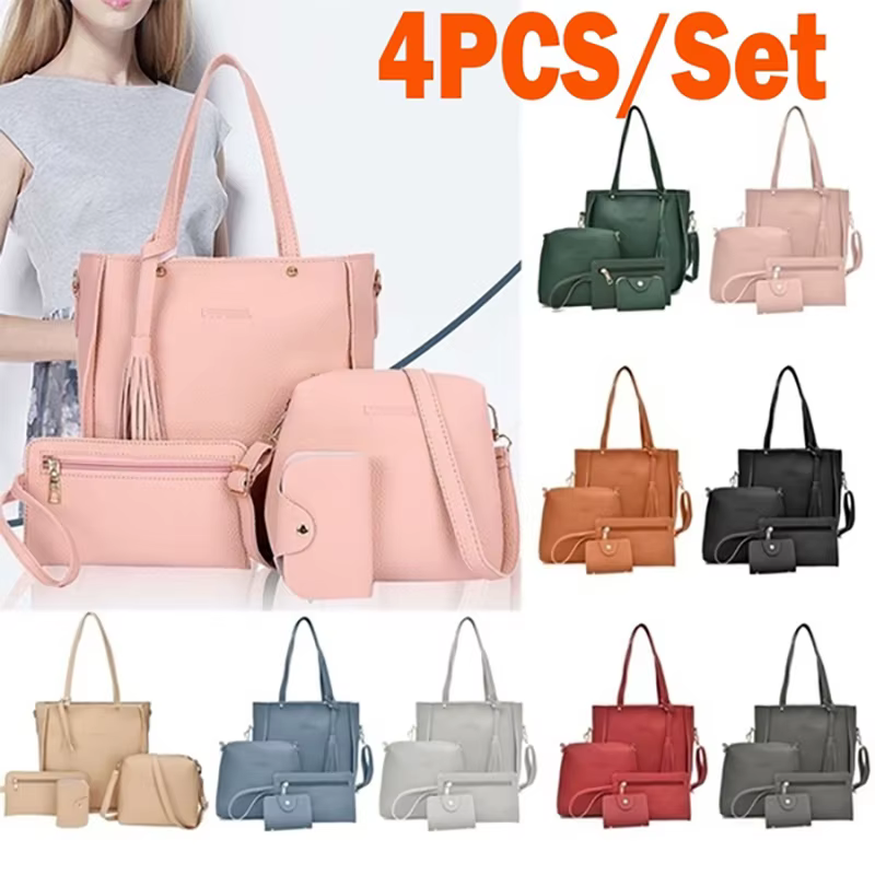 Ensemble de sacs à bandoulière en cuir PU pour femmes