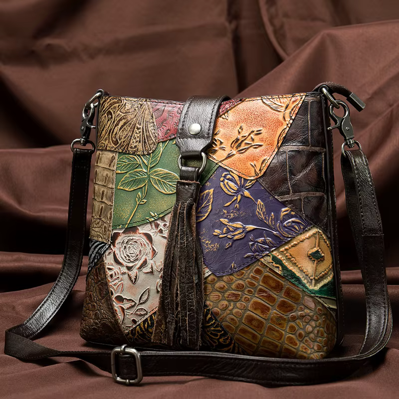 MAHEU mode femmes sac à bandoulière Style ethnique en cuir véritable sacs