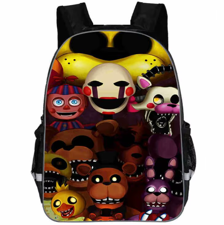 FNAF impression sac à dos Anima Anime Freddy femmes hommes Causul garçons filles sacs d'école Hip Hop mâle ordinateur portable mochila Kpop sac à dos