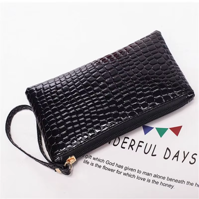 Femmes portefeuilles mode dame bracelet sacs à main Long sac d'argent fermeture éclair porte-monnaie cartes porte-carte d'identité pochette femme portefeuille en cuir PU