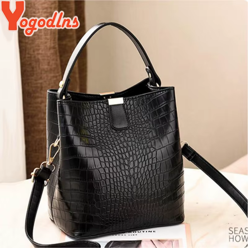 Yogodlns rétro Alligator seau sacs femmes Crocodile sac à main grande capacité sac à bandoulière nouveau sac