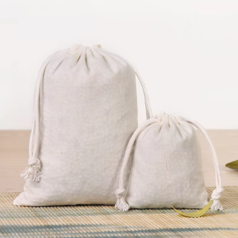 10 pièces sacs en coton cadeau pochette à cordon boîte-cadeau
