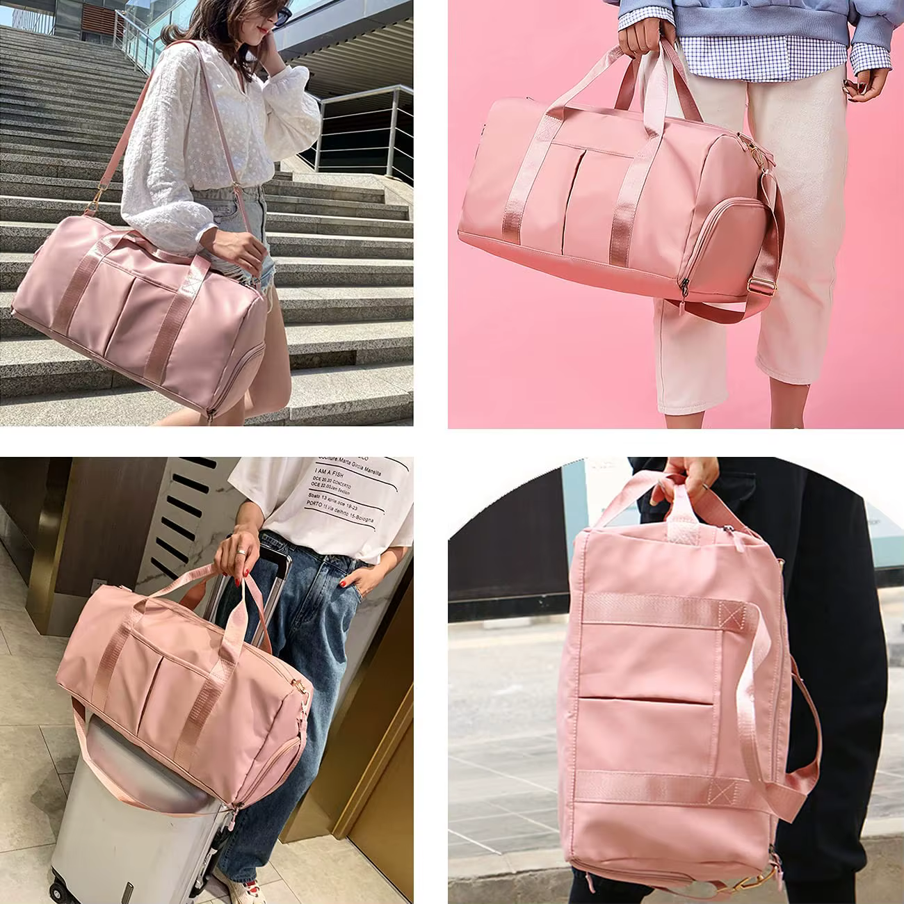 Sac de sport brodé personnalisé avec poches sèches et compartiment à chaussures