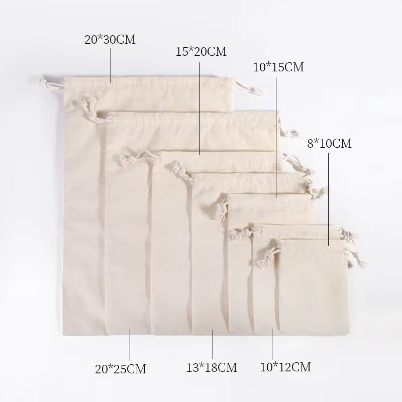 10 pièces sacs en coton cadeau pochette à cordon boîte-cadeau