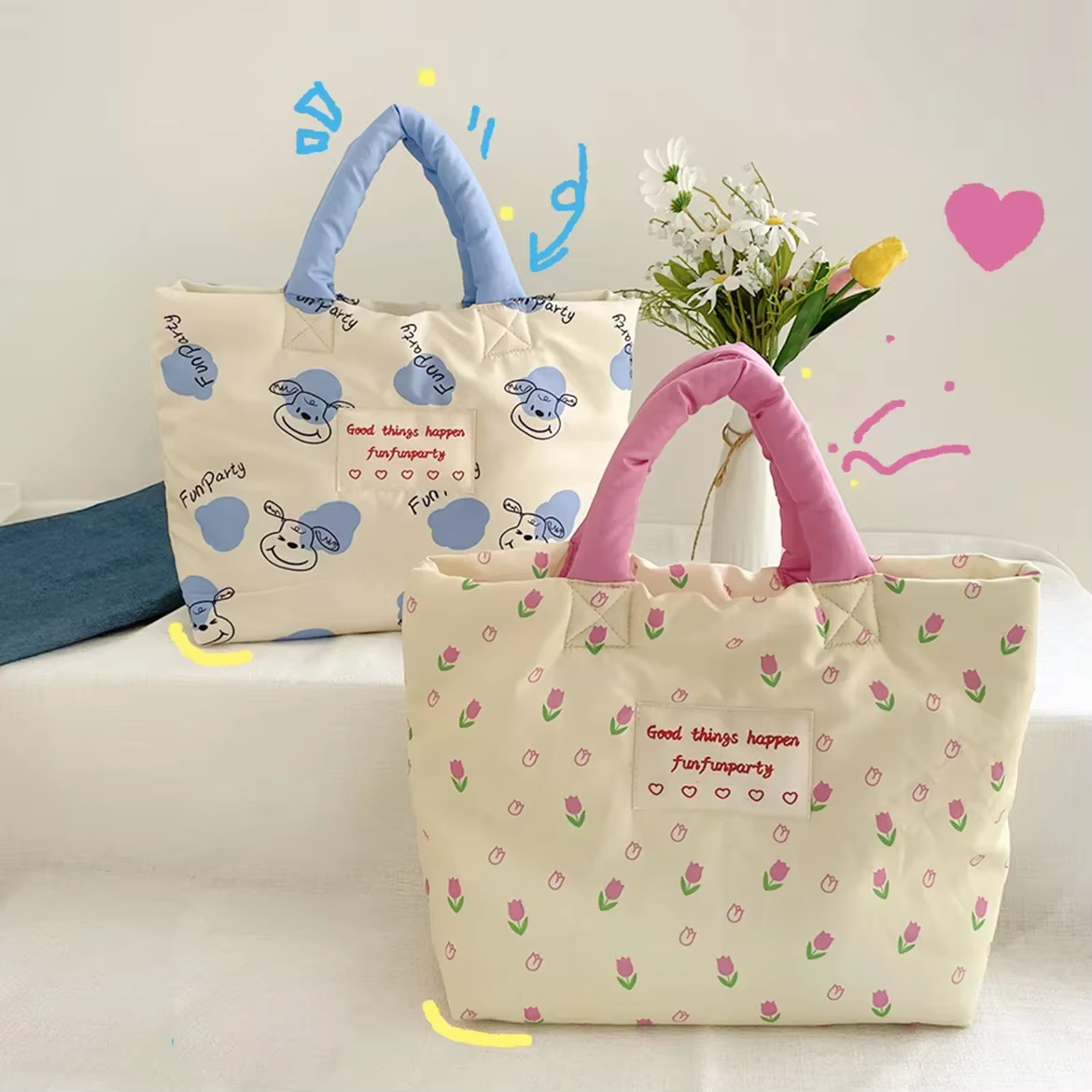 Sacs fourre-tout rembourrés pour femmes