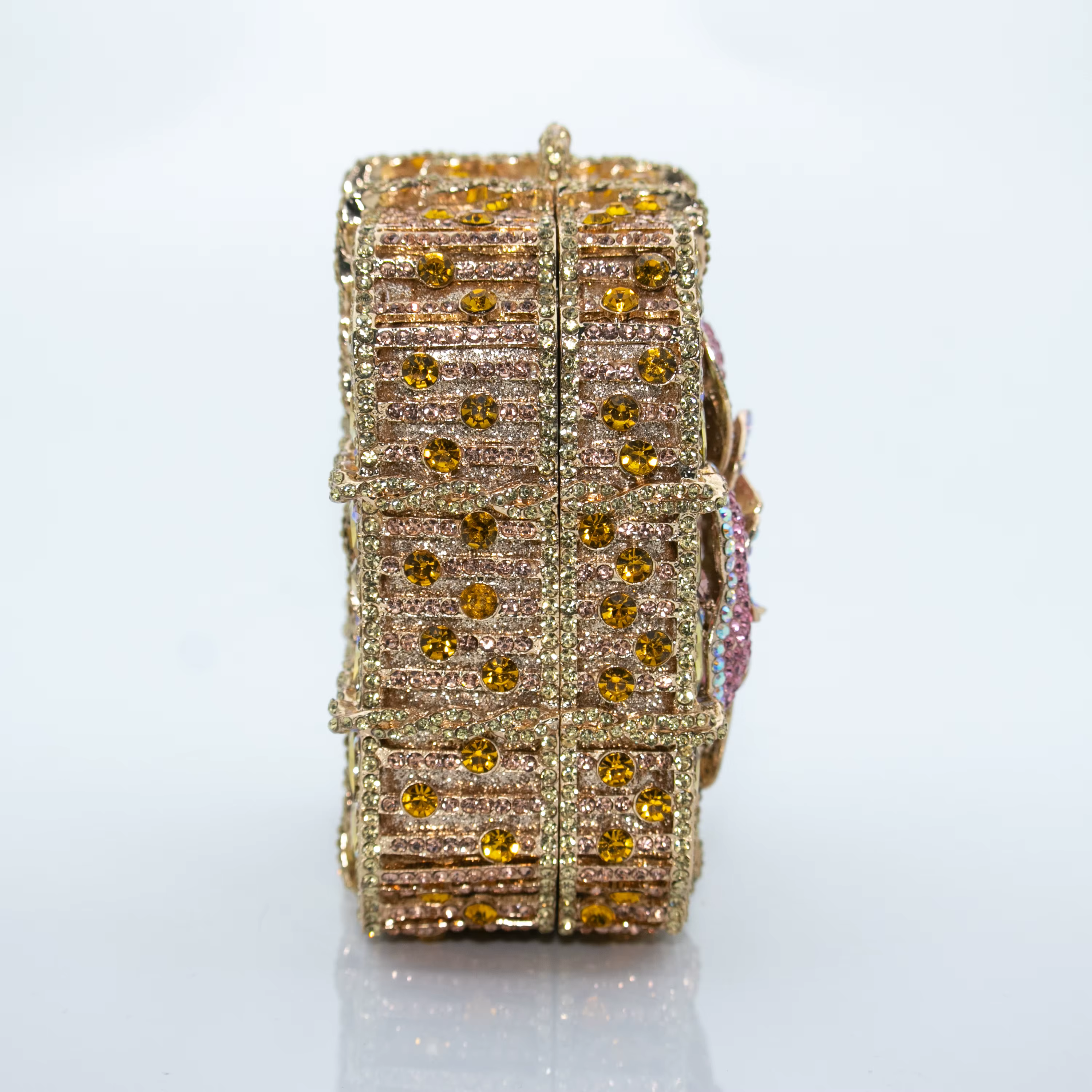 Pochette de luxe florale en cristal