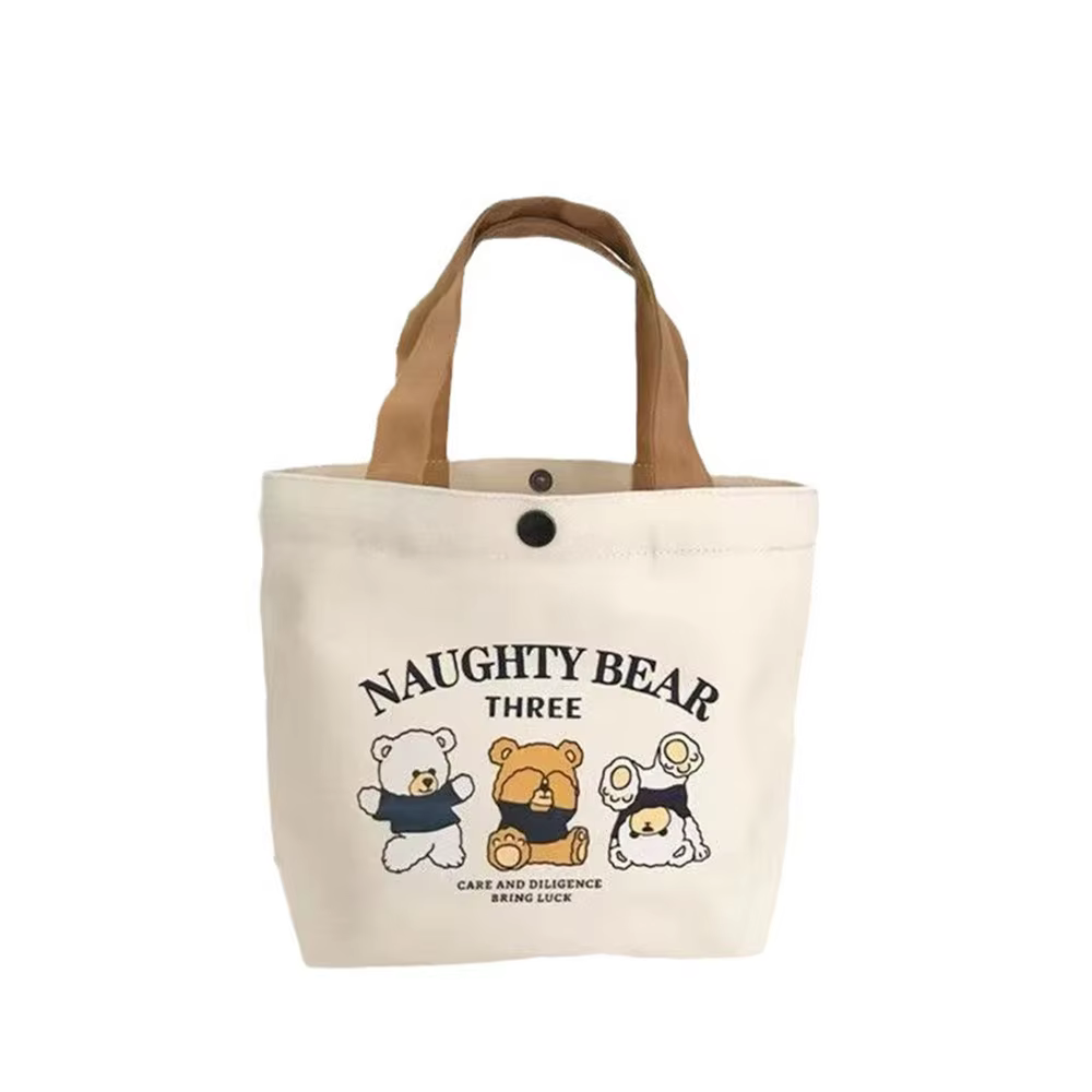 Sac en toile petit sac à main polyvalent femme étudiant boîte à déjeuner sac fourre-tout Simple employé de bureau sac