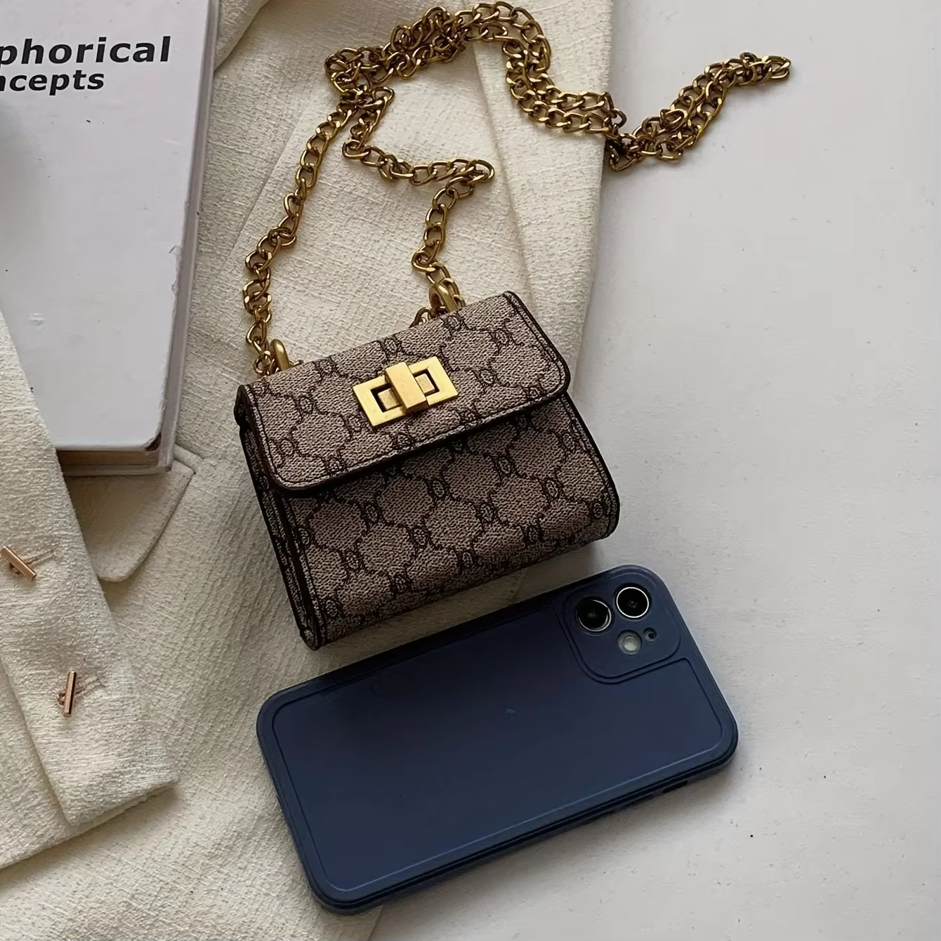 Sac bandoulière mini élégant avec motif géométrique