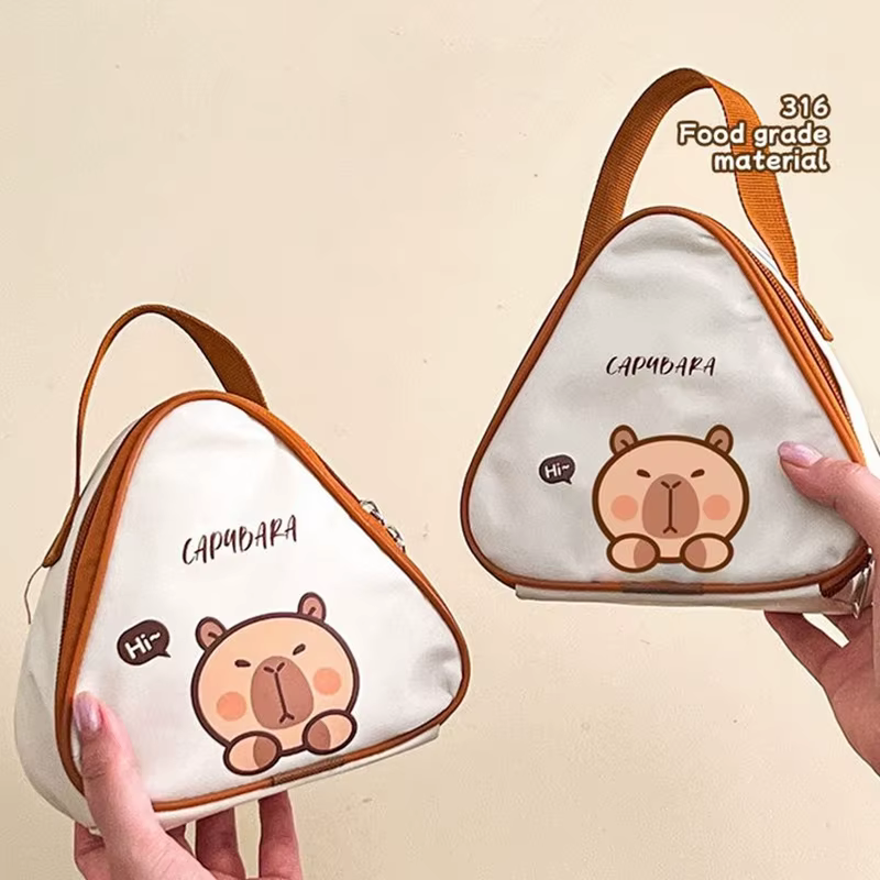 Sac à déjeuner isolé Capybara de dessin animé