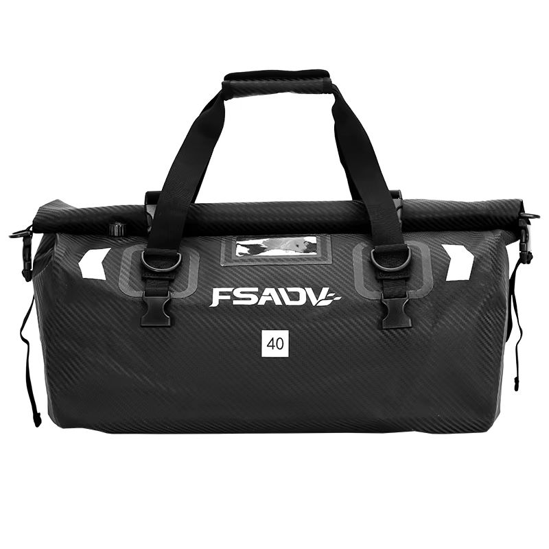 Sac arrière étanche noir carbone pour moto