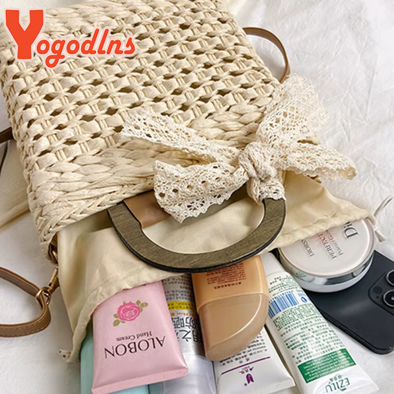 Sac à main en paille tissé à la main pour femmes