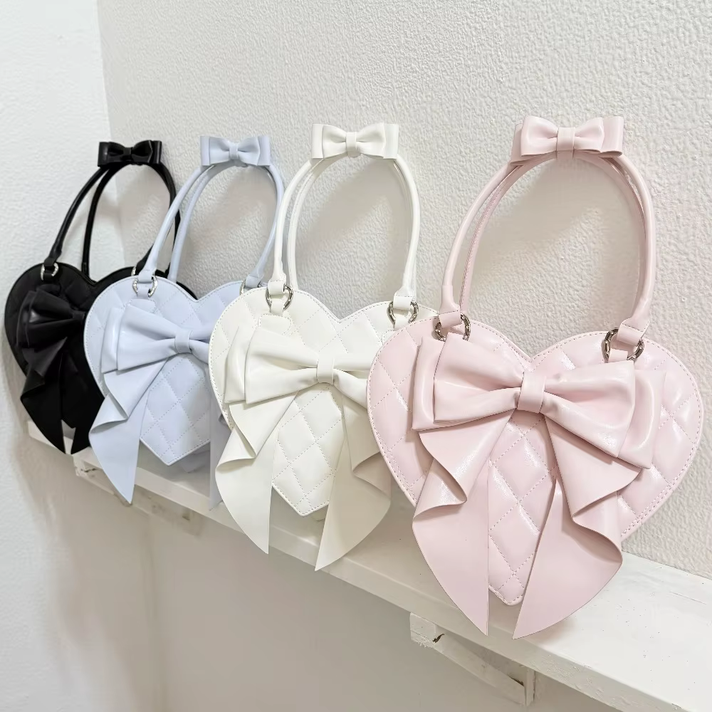 Sacs à main originaux en forme de cœur avec nœud