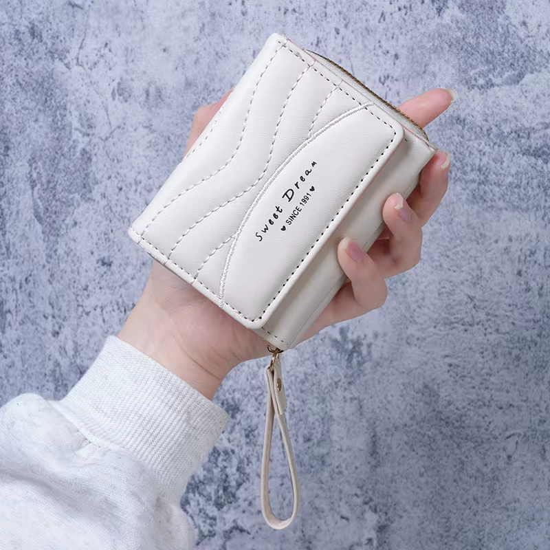 Nouveau style – Mini porte-monnaie pour femme en cuir PU avec fermeture éclair