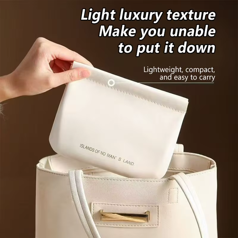 Mini sac de rangement de maquillage en cuir PU Simple pour rouge à lèvres
