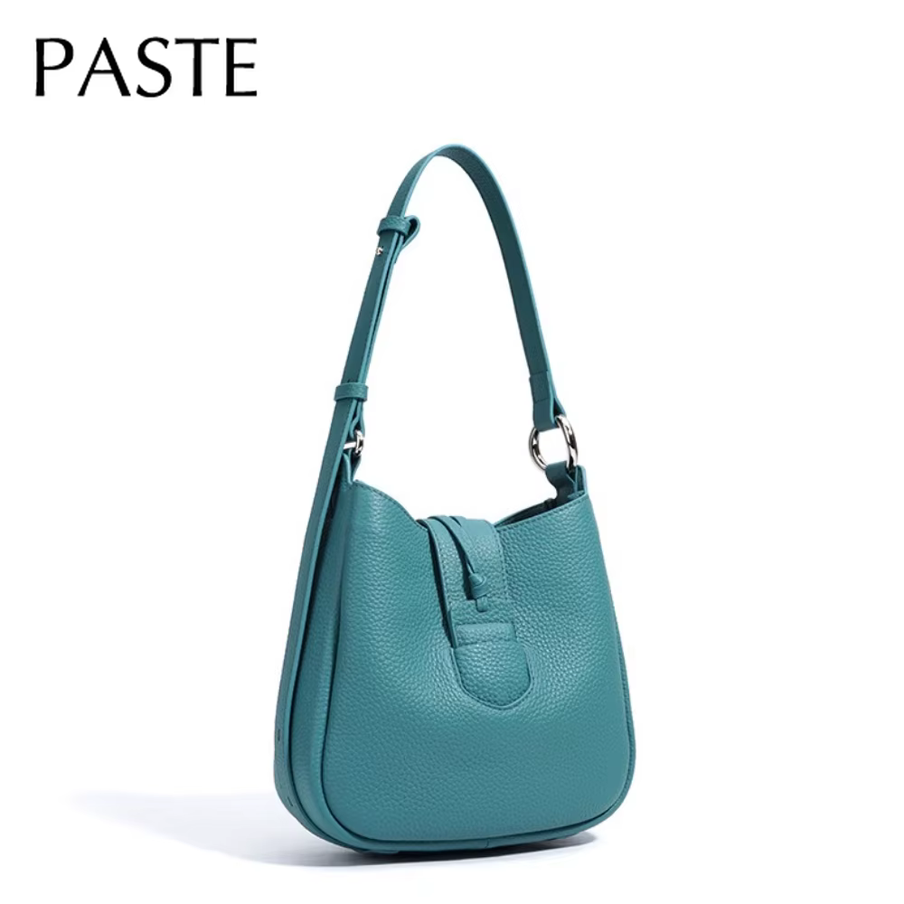 Krean Style facile poignée réglable seau fourre-tout couleur vert bleu 100% cuir de vache pleine fleur femmes sac à bandoulière livraison directe