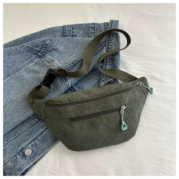 Sac banane léger en velours côtelé