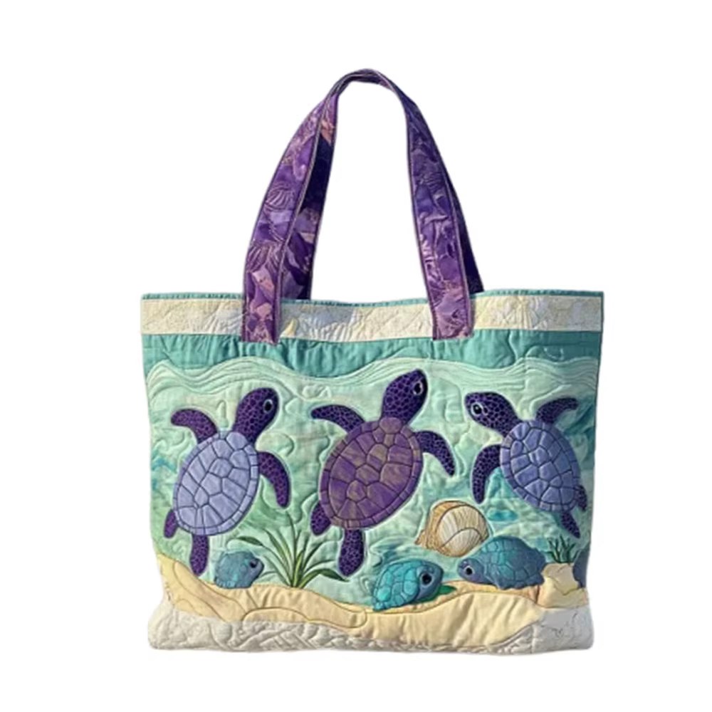 Sac fourre-tout matelassé vintage tendance avec motifs imprimés en 3D