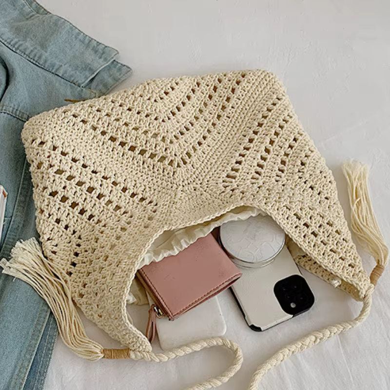 Sac fourre-tout tricoté décontracté pour femme