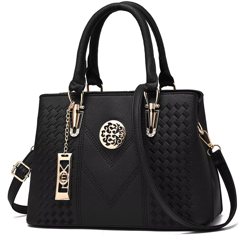 Sac fourre-tout en simili cuir gaufré à points en V pour femme