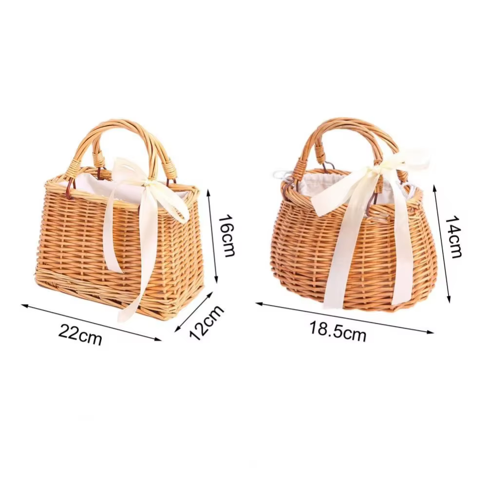 Panier de fleurs en osier Style rustique tissé sac à main fait