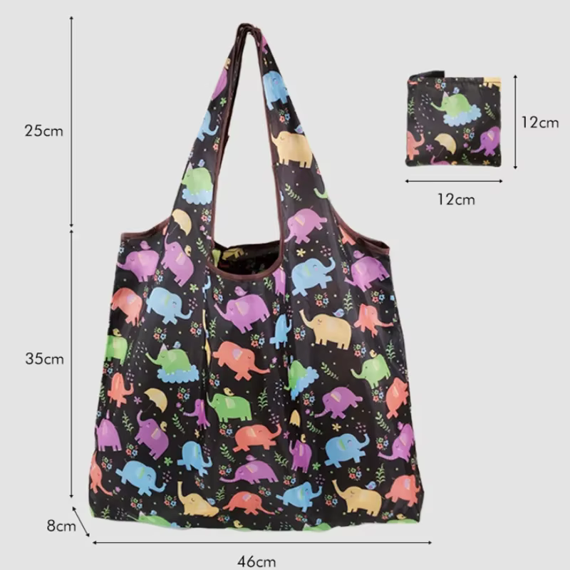 Grand sac de courses pliable à motif de fleur de chat pour femmes