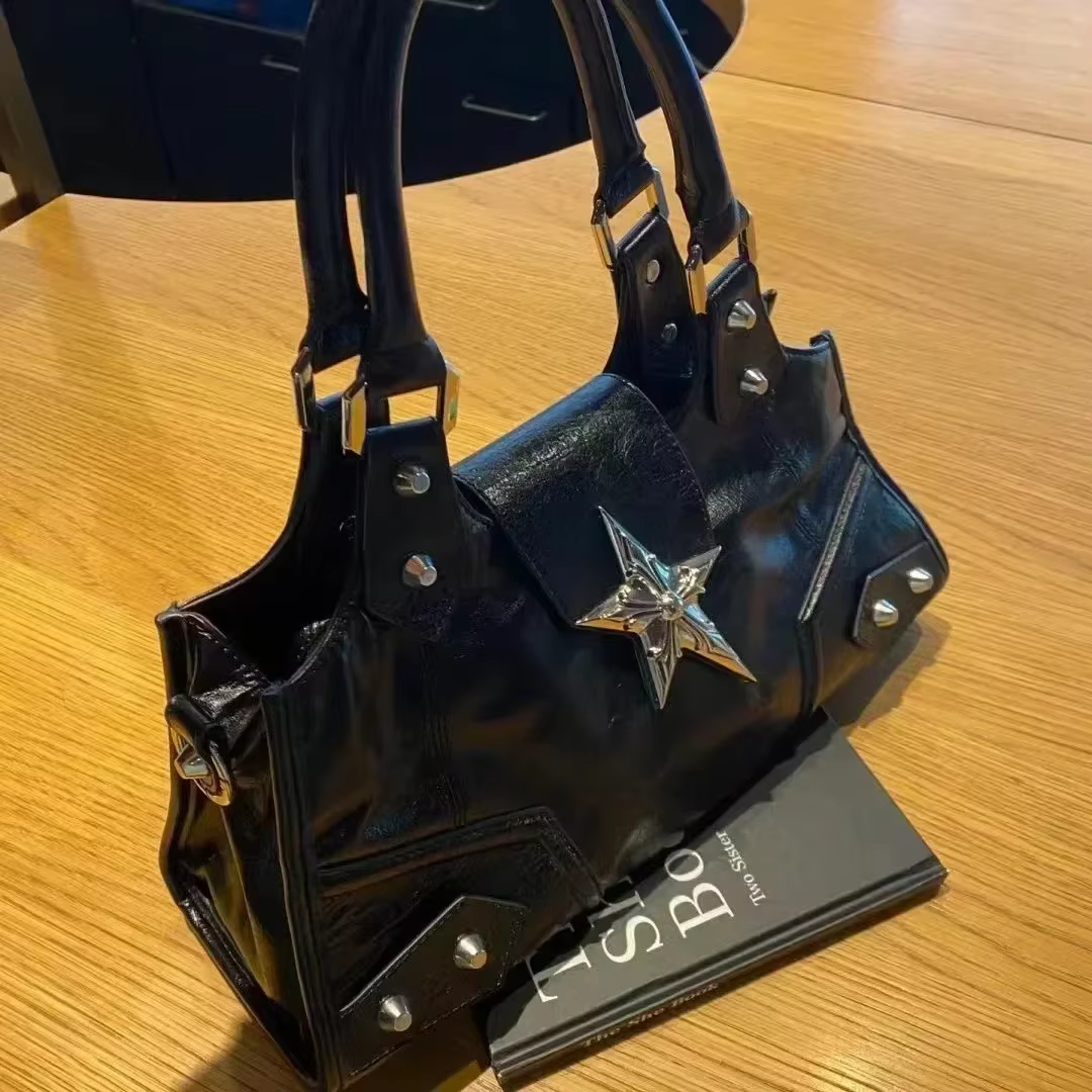 Y2K coréen gothique étoile fille noir sac esthétique Vintage fée Grunge Punk Goth sac à main épaule sacs