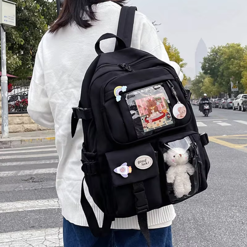 Kawaii esthétique femmes sac à dos sac d'école pour adolescentes japonais coréen sac à dos étudiant Bookbags mignon école sac à dos Mochila