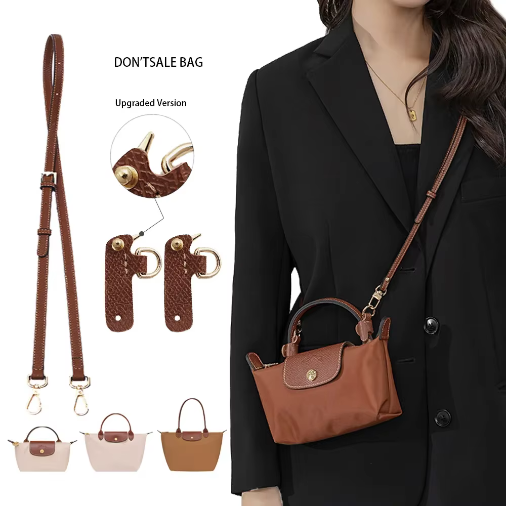 Sangle de sac à bandoulière de remplacement en cuir véritable