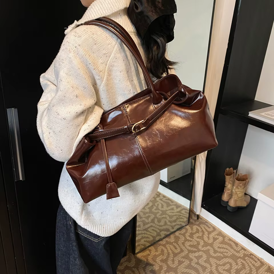 Sac à main Hobo en cuir PU huilé