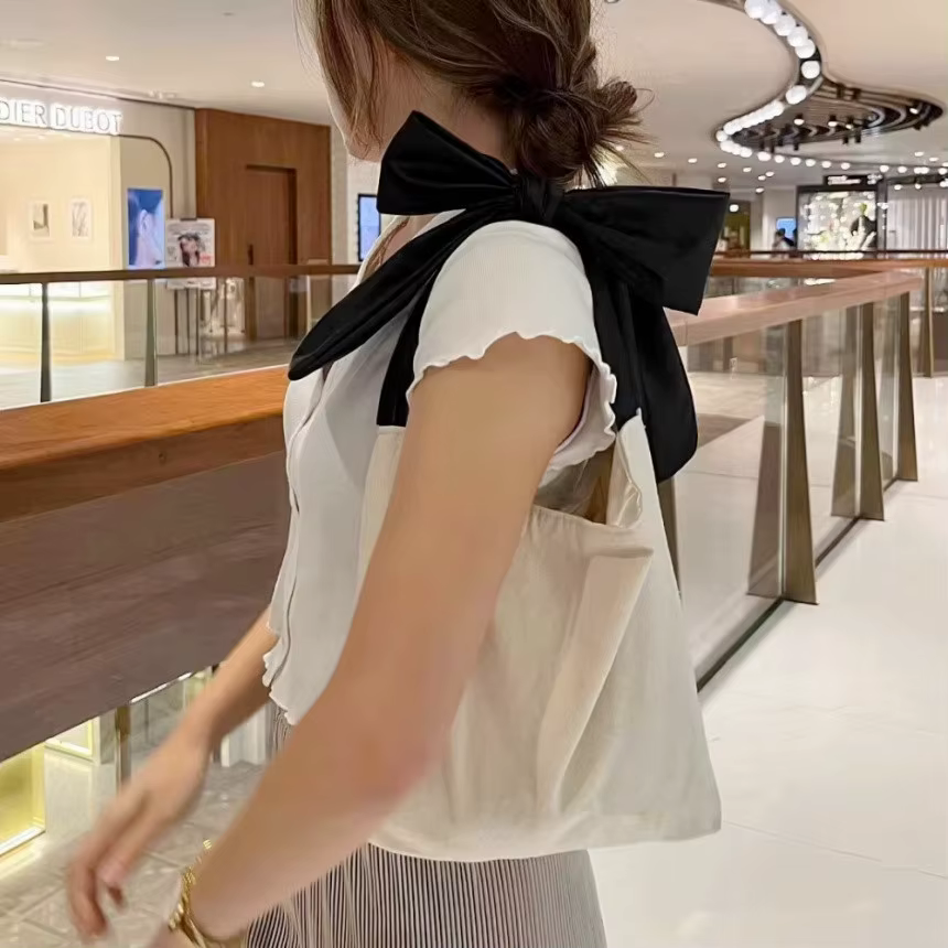 Sac à main en toile avec nœud papillon coréen