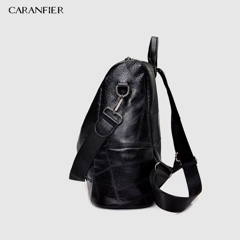CARANFIER femmes sac à dos de haute qualité jeunes sacs à dos en cuir pour adolescentes femme école sac à bandoulière sac à dos mochila