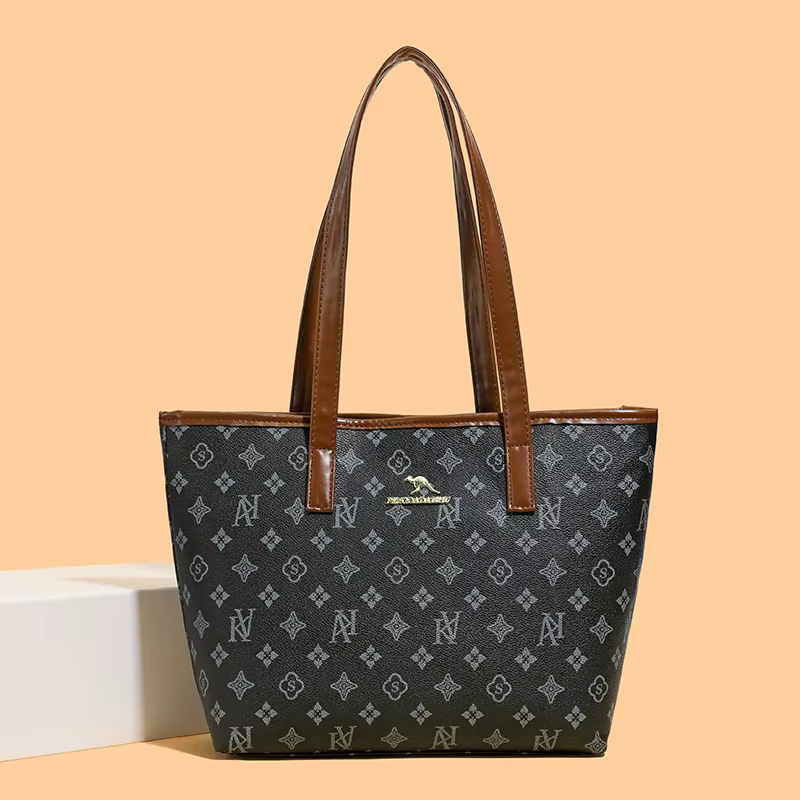 Sac à main Mama - Sac à bandoulière polyvalent en cuir souple à carreaux avec grande capacité - Idéal pour les trajets