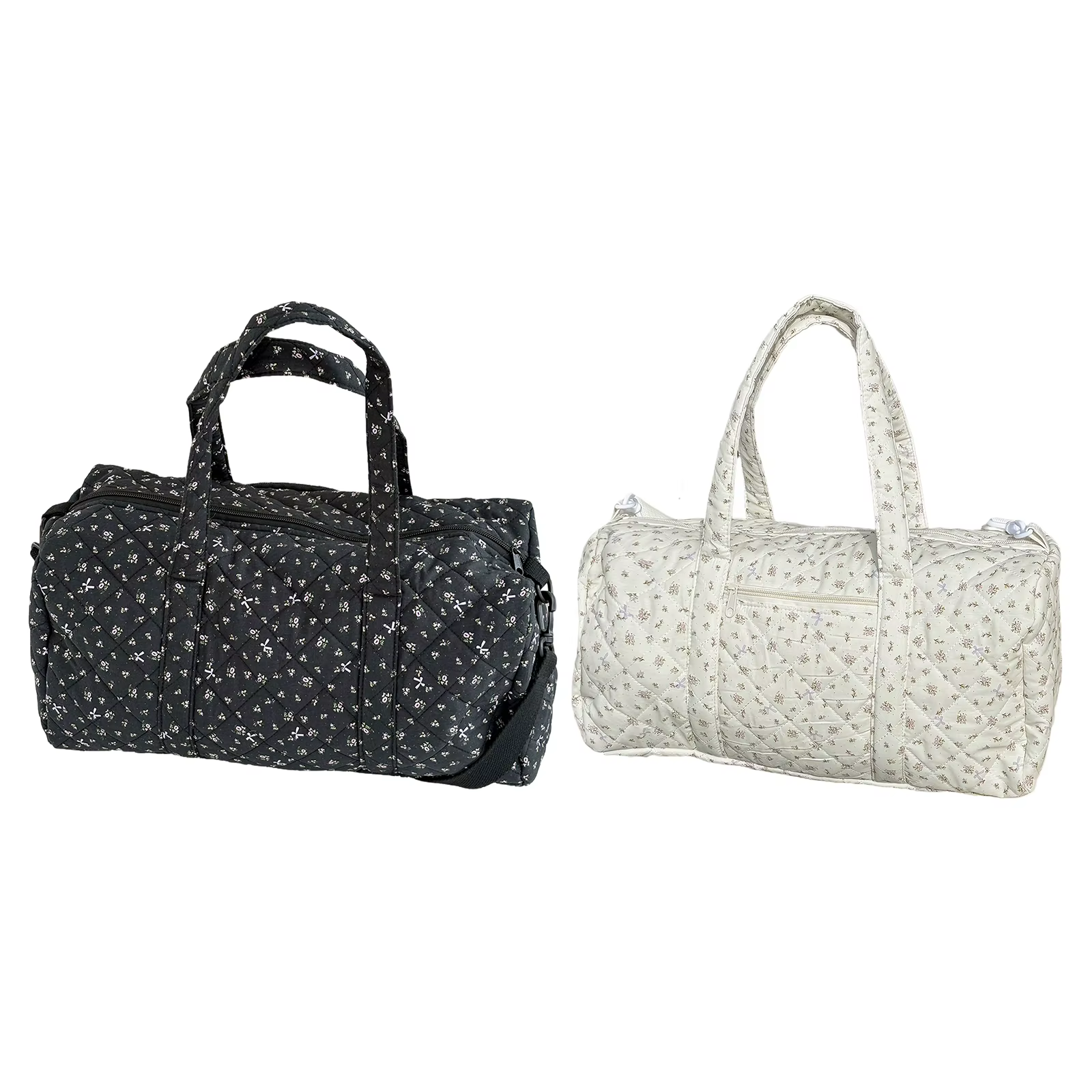 Sac de voyage matelassé en coton avec fermeture éclair