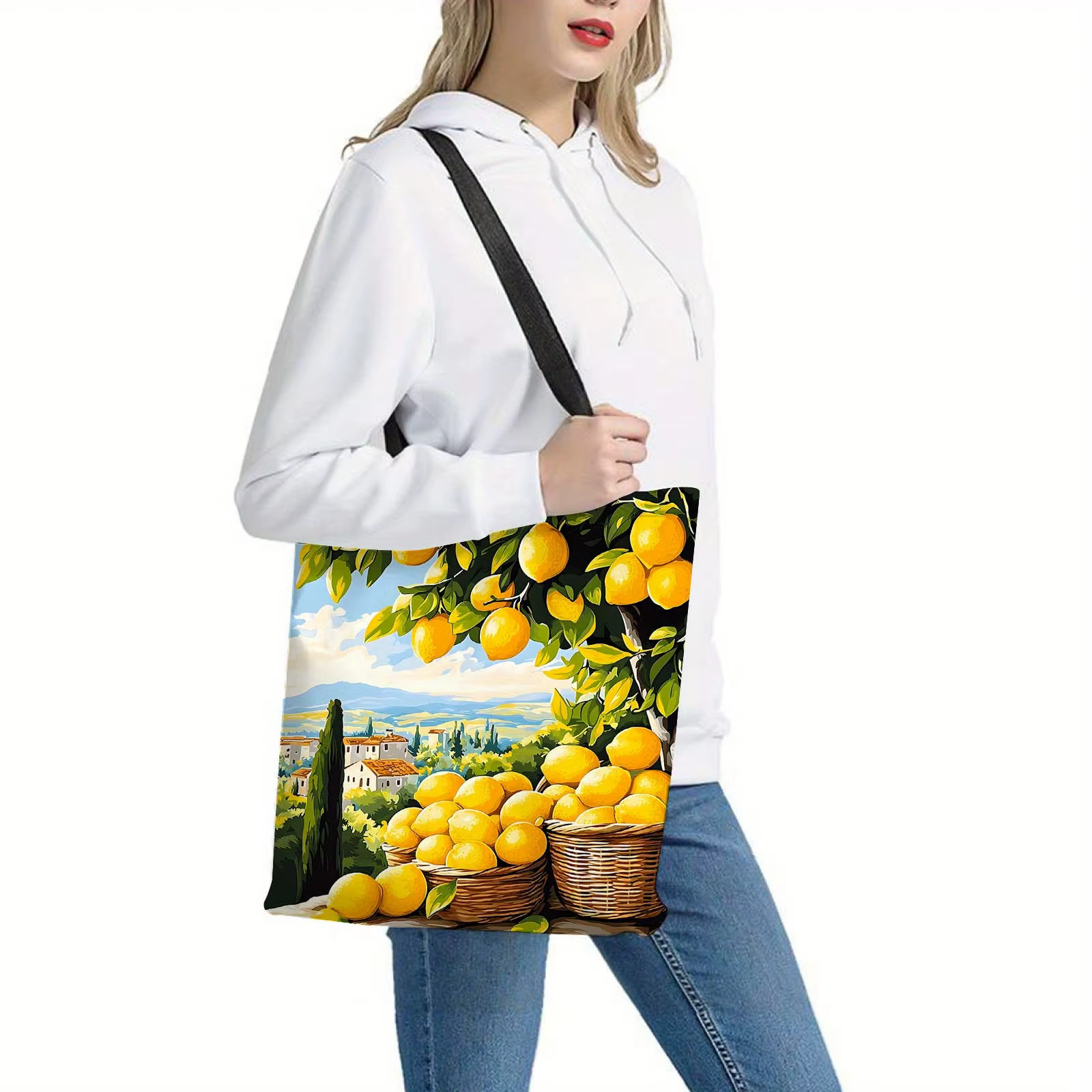 1pc Lemons Tote Bag - Sturdy