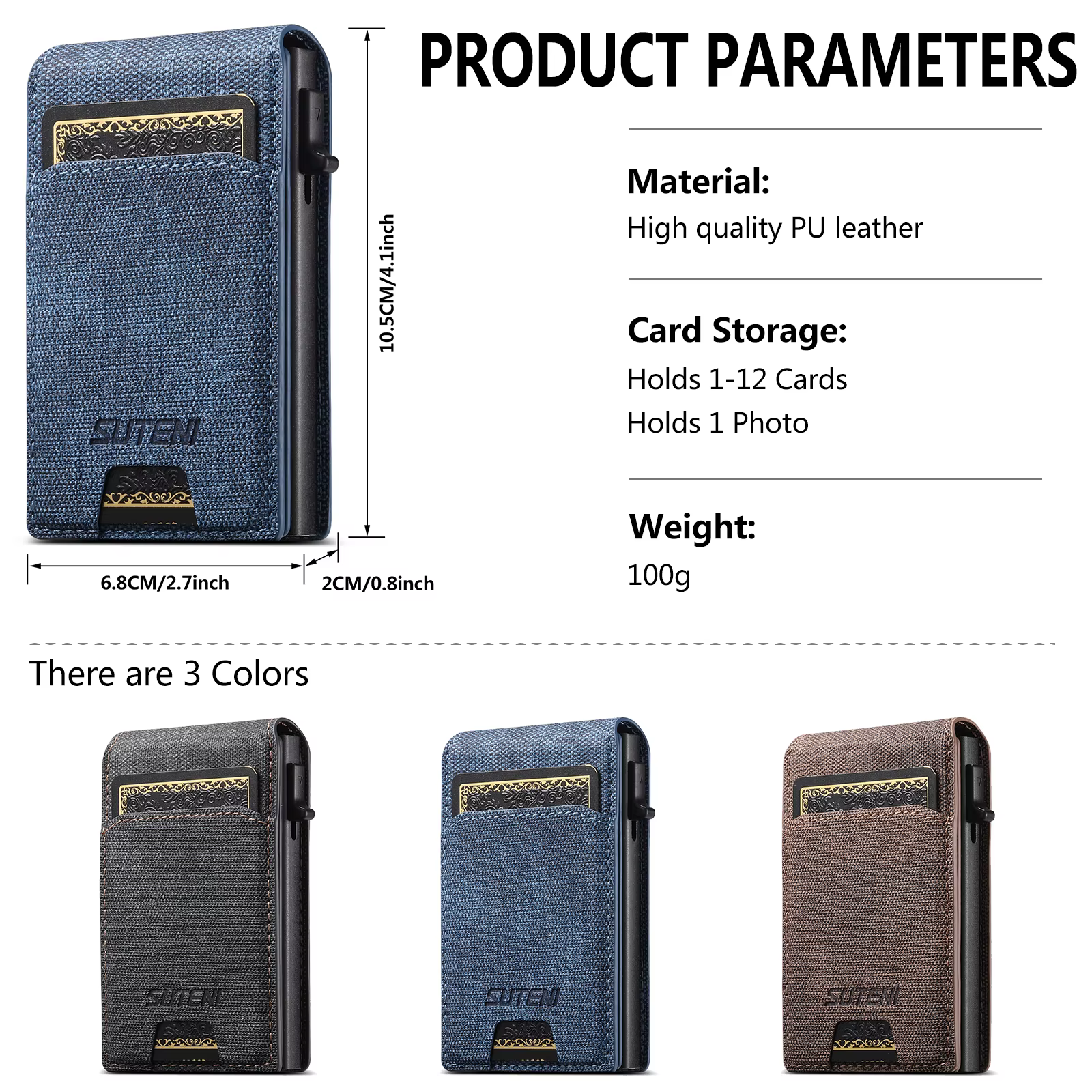 Porte-cartes en cuir PU de haute qualité