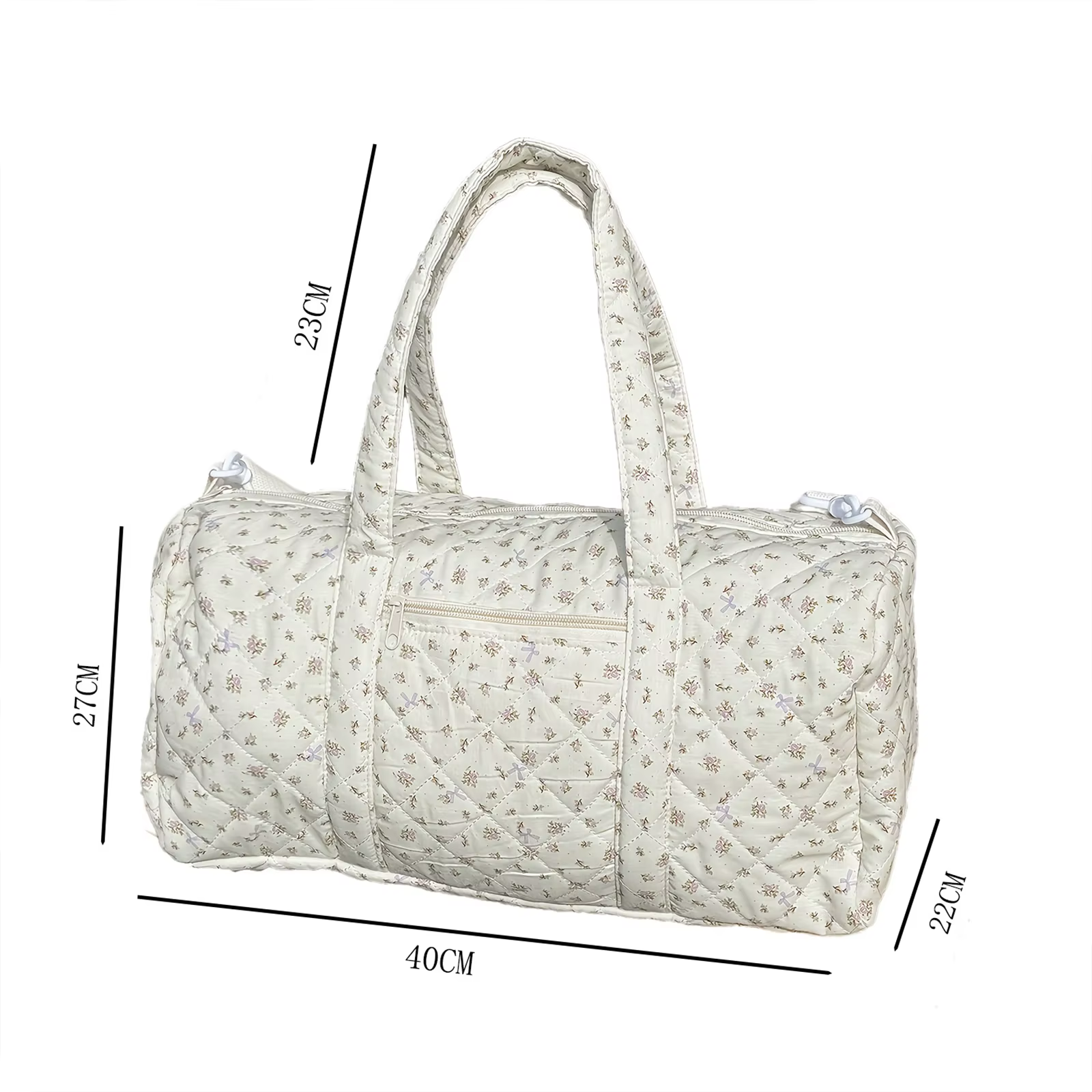 Sac de voyage matelassé en coton avec fermeture éclair