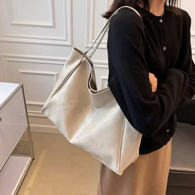 Sac fourre-tout en PU souple pour femme